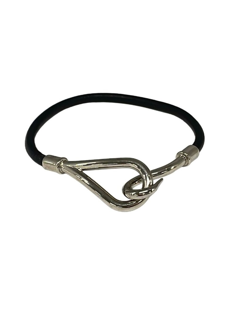 Hermes Bracelet Jumbo Leather Black Silver